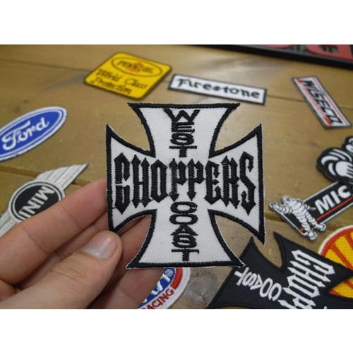WEST COAST CHOPPERS 白地白字 レーシング ワッペン #134 WCC 世田谷