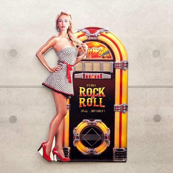 アンティーク風 エンボス プレート サイン ダイカット 看板 JUKE BOX GIRL TIN アメリカン雑貨 アメ雑 |  | 01