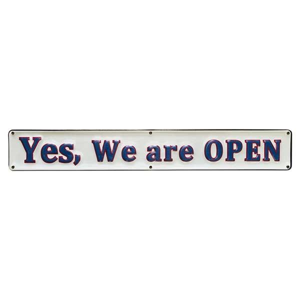 エンボス メタル サイン 看板 YES WE ARE OPEN オープン Emboss Metal