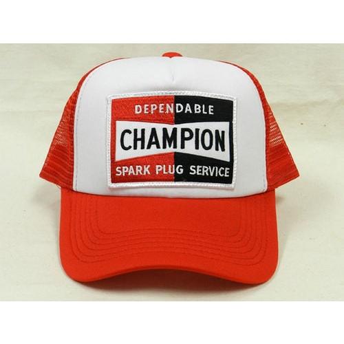 アメリカ製 デッド！CHAMPION 刺繍パッチ トラッカーメッシュ