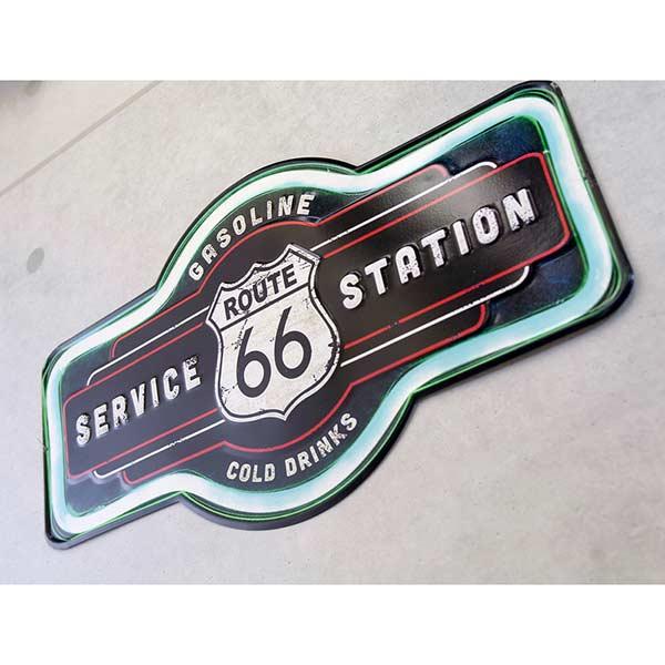 アンティーク風 エンボスプレート 66 SERVICE STATION ROUTE66 ルート66 TIN ダイカット 看板 サイン アメリカン雑貨 |  | 01