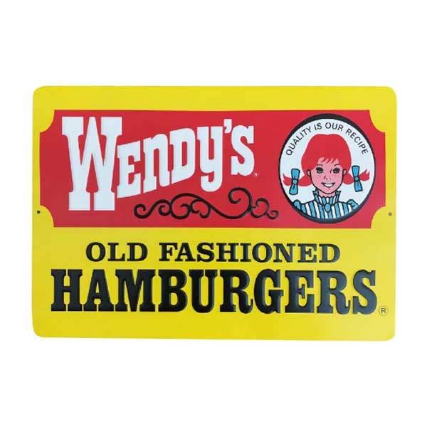 ウェンディーズ エンボス看板 サイン Wendy's OLD YELLOW イエロー