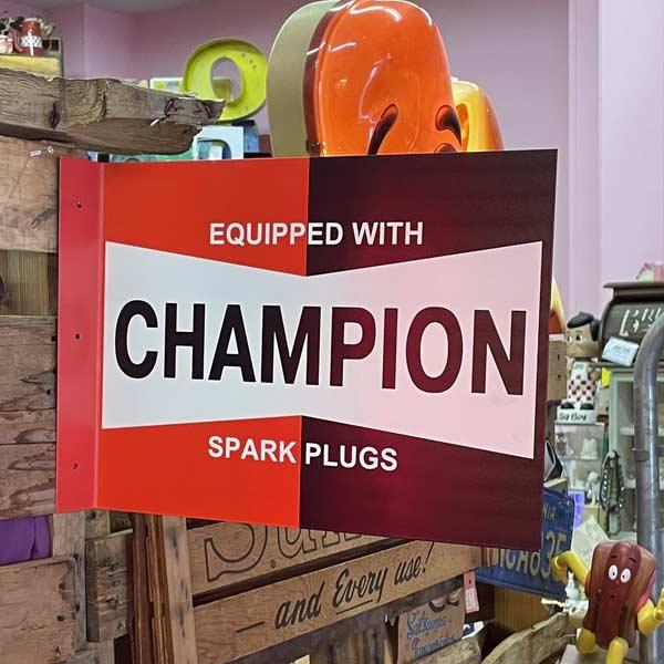 CHAMPION フランジ 看板 サイン 両面看板 チャンピオン アメリカン雑貨