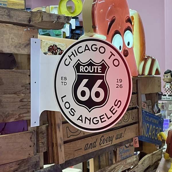 ROUTE66 フランジ 看板 サイン 両面看板 ルート66 アメリカン雑貨