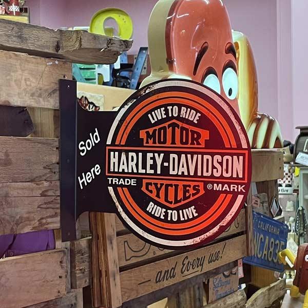 HARLEY DAVIDSON フランジ 看板 サイン 両面看板 ハーレー