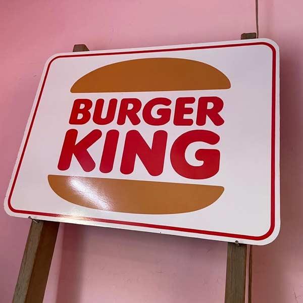 ヴィンテージ 看板 バーガーキング 旧ロゴ ストリートサイン Burger king アメリカン雑貨 ガレージ｜choppers｜03