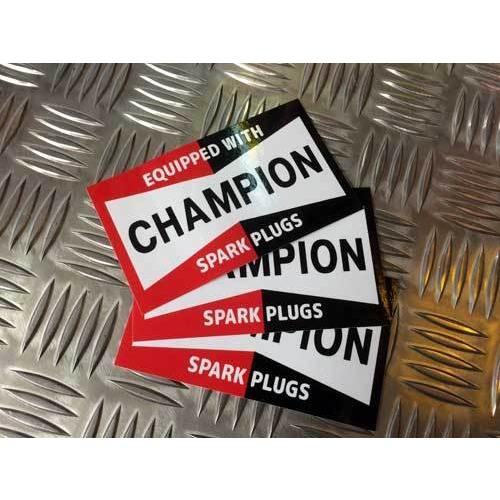 CHAMPION ステッカー スクエア 3枚セット チャンピオン ステッカー STICKER レーシング RACING アメリカン雑貨 | 