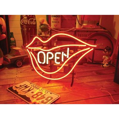 ショッピング正規品 ネオンサイン オープン リップ OPEN LIP ネオン管