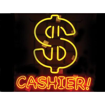 ネオンサイン　キャッシャー　CASHIER　ガレージ　店舗照明　ネオンライト　ネオン管　アメリカン雑貨