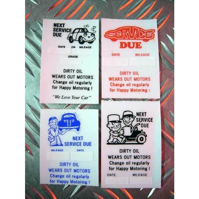 アメリカ 整備用ステッカー オイルチェンジ 4枚セット 世田谷ベース