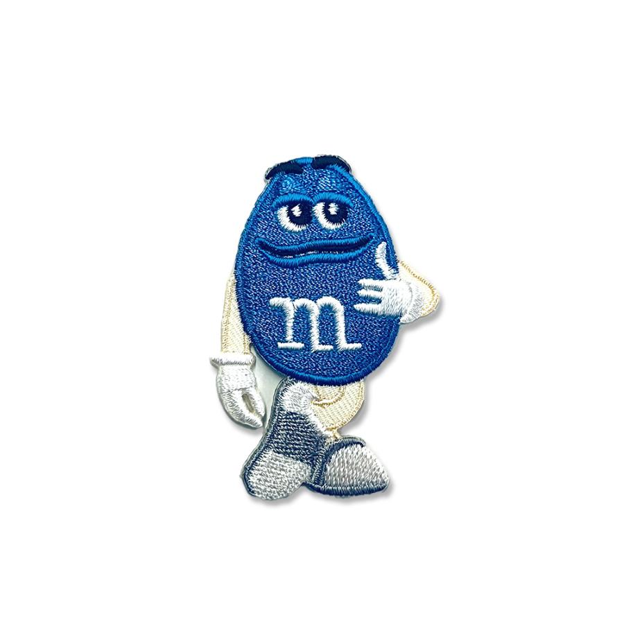 ミニワッペン M&M ブルー (4x5.8cm) [MW114] 手芸 パッチワーク アメ雑