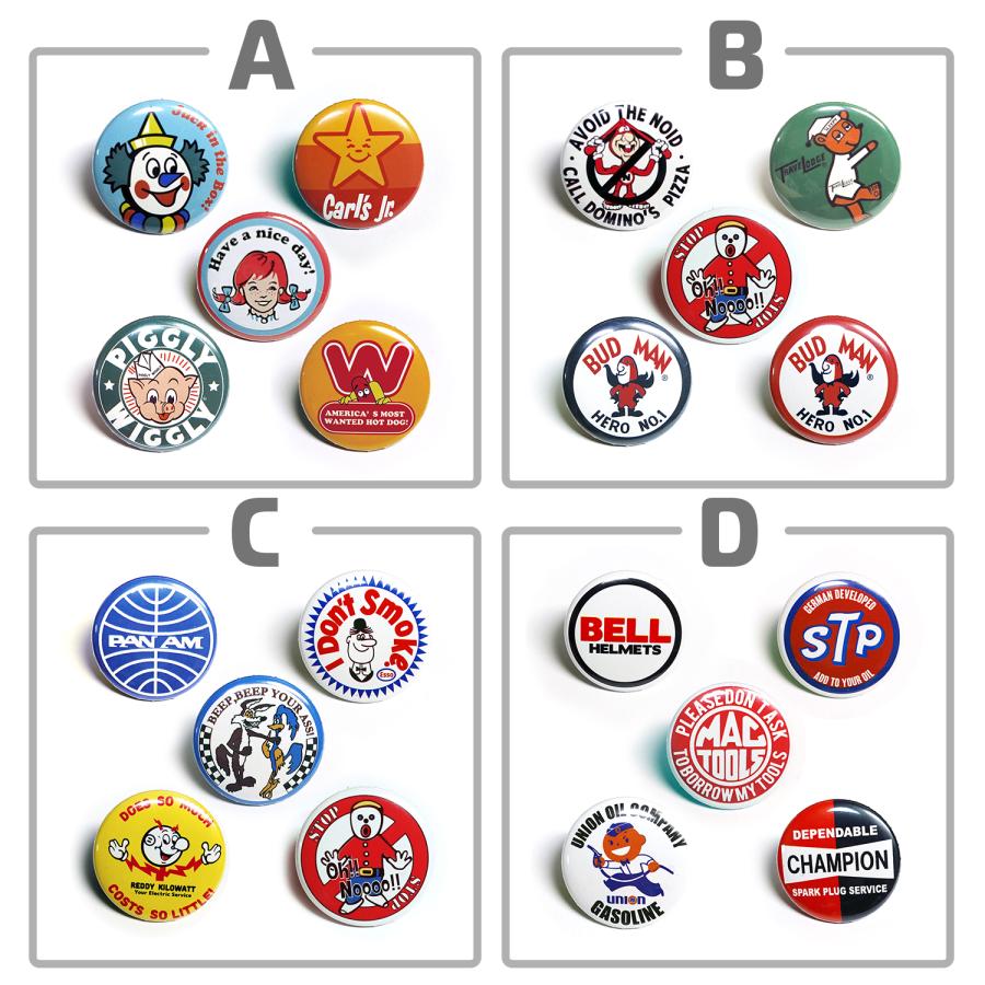 追跡メール便 送料無料】アメリカな缶バッチ5個SET [E] / 缶バッジ