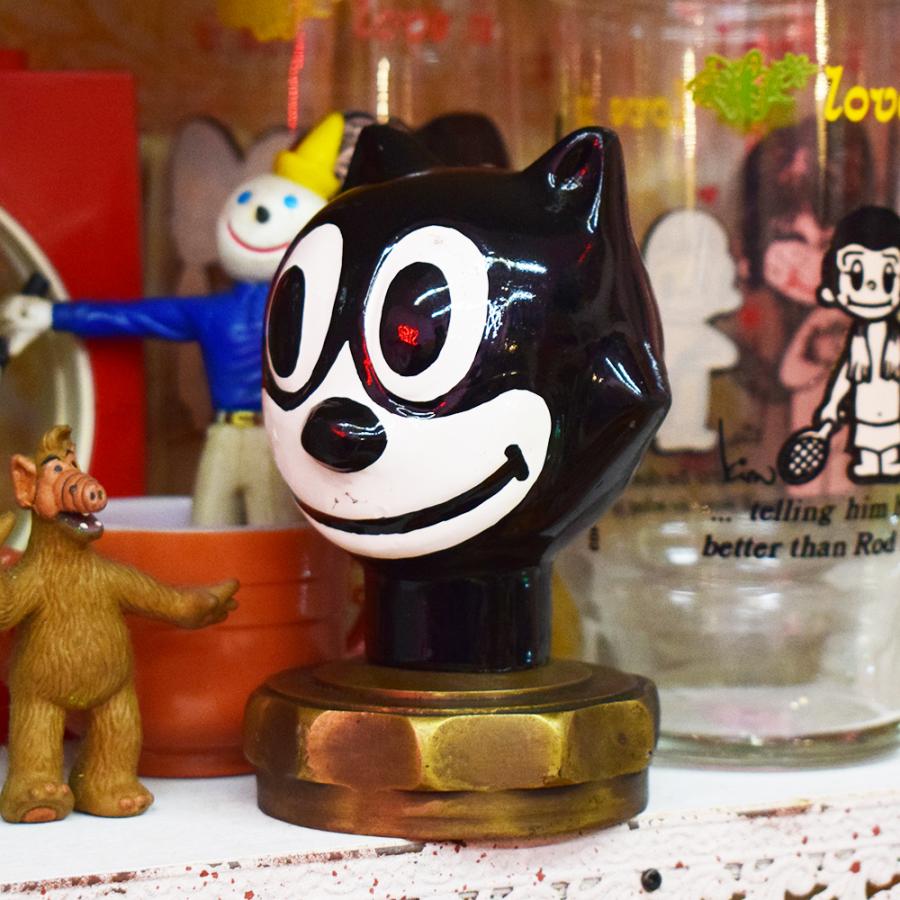 FELIX フィリックス フィギュア ラジエーターキャップ 真鍮 / Vintage 置物 12cm カスタム パーツ Iron Brass アメリカン雑貨の画像