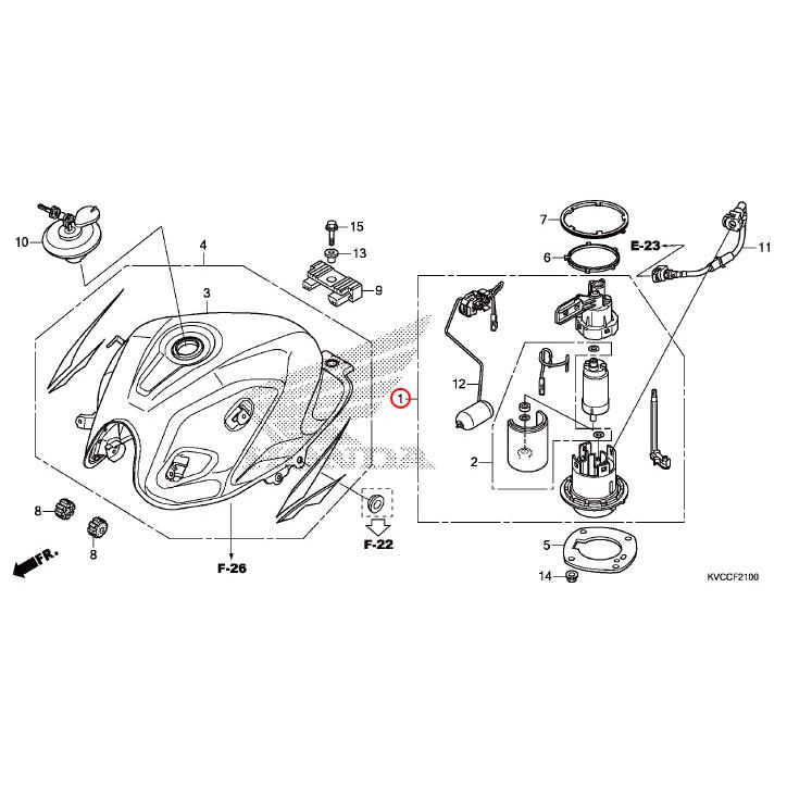 HONDA 純正CBF125R 燃料ポンプ #16700-KVC-D51/17572-K70-601-M1