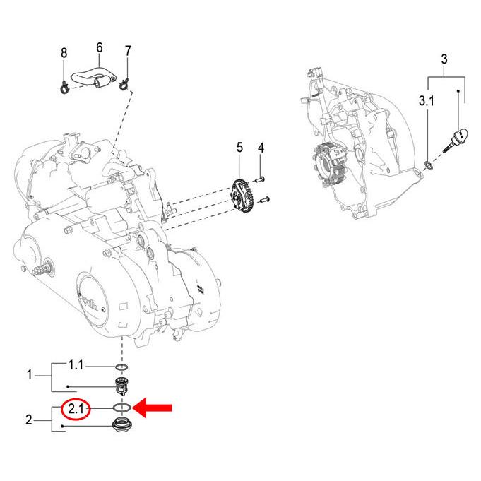 VESPA 純正 VXL125/Fi オイルドレンボルト Oリング #285536 : Chops