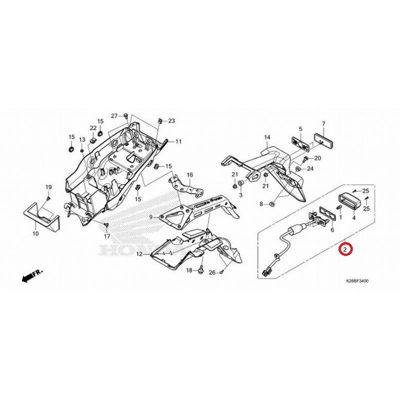 HONDA 純正 GROM[2021モデル] ナンバー灯 #33720-K26-G01 【NUMBER