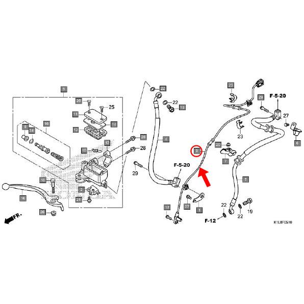 HONDA 純正 HORNET2.0/CB200X フロントスピードセンサー #38520-K1L