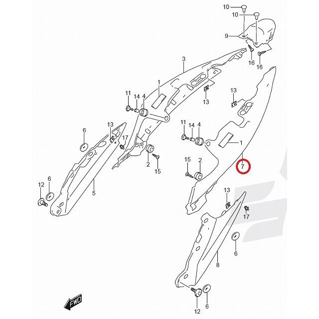 SUZUKI 純正 ジクサー150ネイキッド['20-]/ジクサーSF150['20-] 左