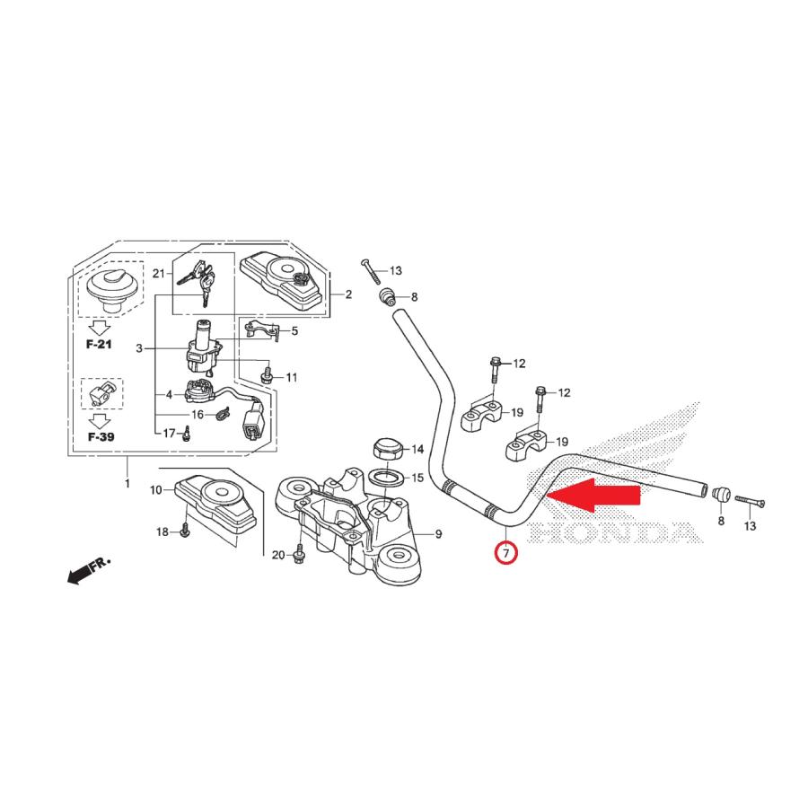 HONDA 純正 CBF125T ハンドルバー #53100-2A8-A20 : Chopsヤフー