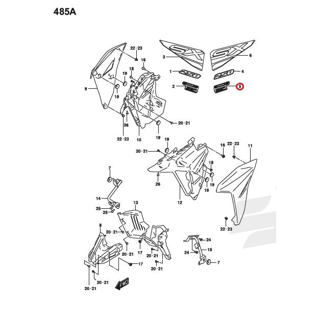 SUZUKI 純正 インド仕様V-strom250SX 左ガーニッシュステッカー SOHC