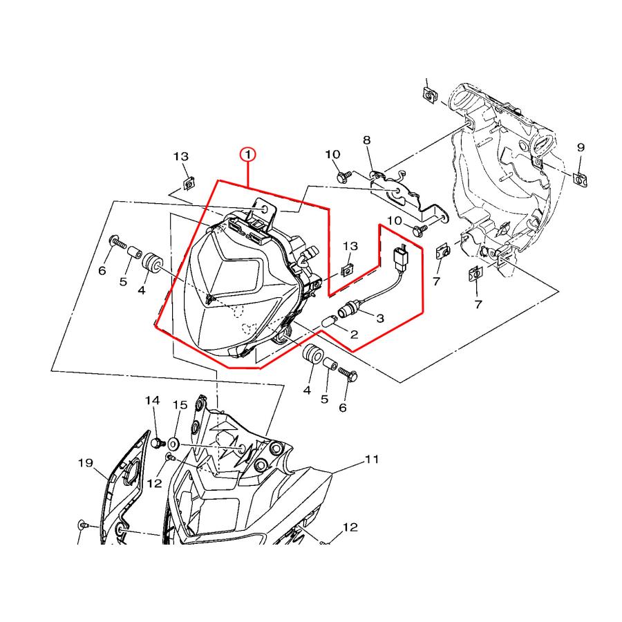 YAMAHA 純正 FZS-Fi/FZ-Fi ヘッドライトASSY #B4G-H4300-00【HEADLIGHT
