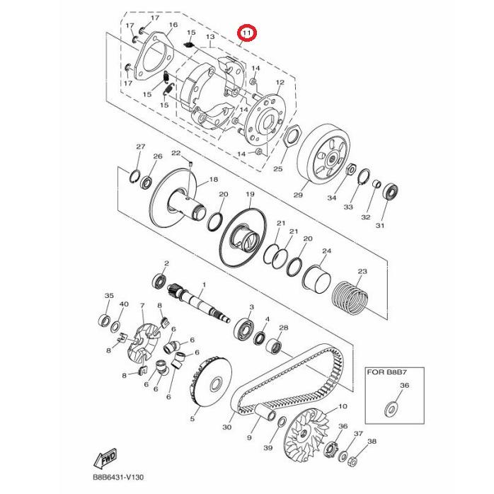 YAMAHA 純正 グランドフィラーノHYBRID クラッチセット #B8B-E6620-00