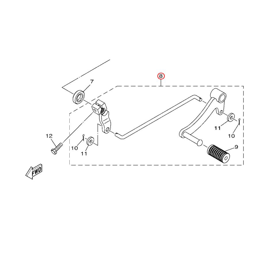YAMAHA 純正 FZ25/ABS/FAZER25/ABS/FZS25 シフトペダルASSY #B97-E8110