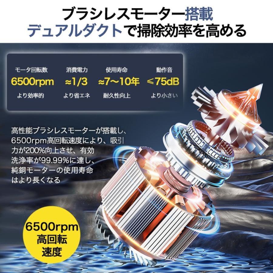 コードレス掃除機 80KPa超強力吸引 65分稼働 自立式 静音 コードレス