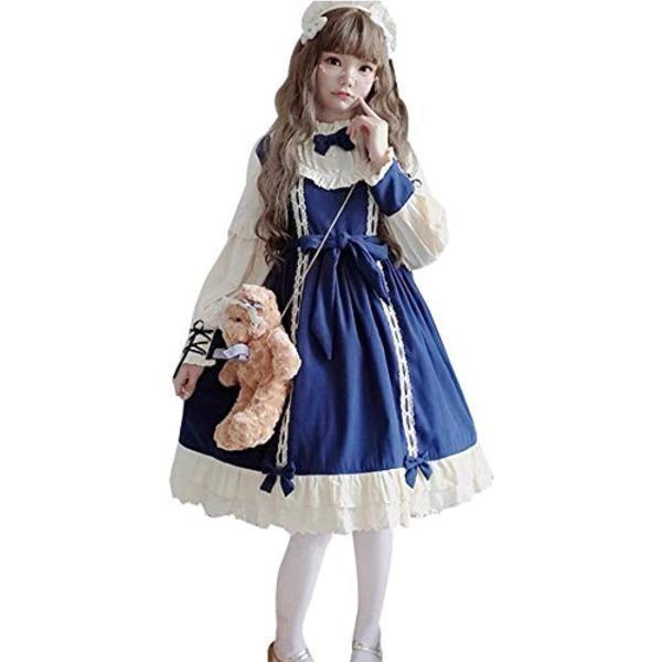 ワンピース ロリータ 長袖 コスプレ 可愛い 森ガール 大きいサイズ 黒 Cosplay Lolita ゴシック ドレス 女装服 ヘッドドレス 大人用 1ujb9znk 長楽ストア 通販 Yahoo ショッピング