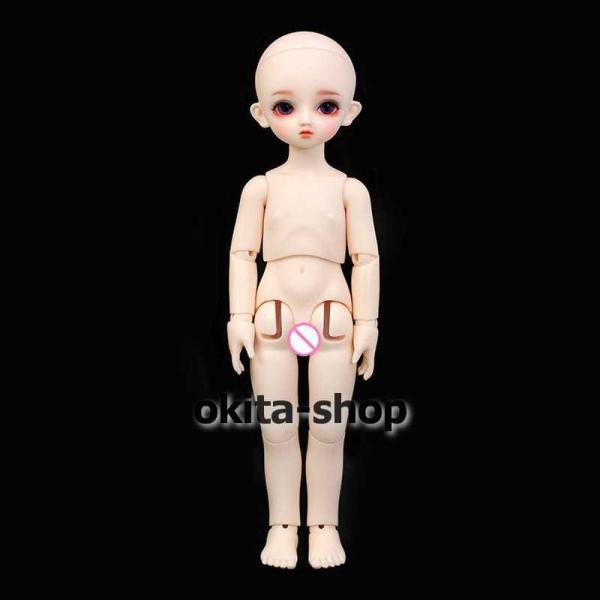 bjd 1/6 球体関節人形 bjdドール 人形 ドール dolls 人形ベッド+ドールボディ可動ボディ ドール本体 日焼肌色ヌード人形 顔メイクあり_4