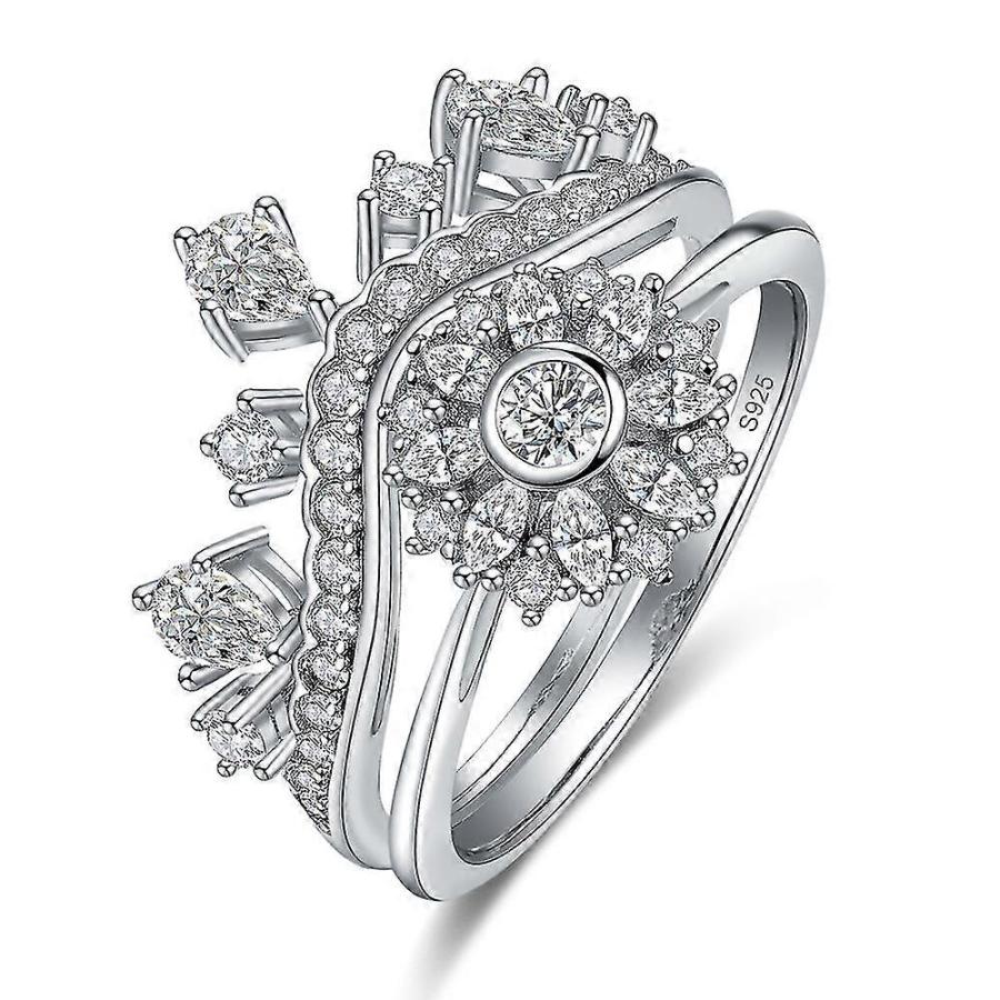 結婚指輪ペアリングセット5aキュービックフラワージルコンクラウン