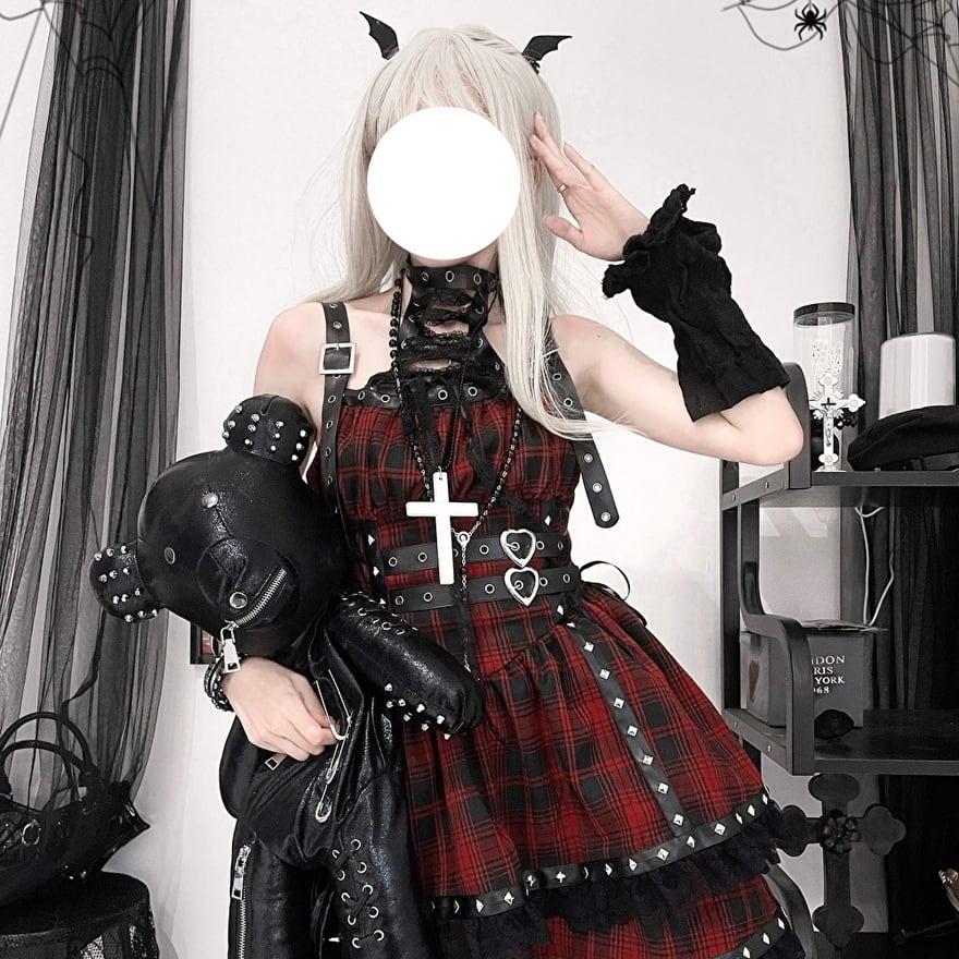 ストラップ レザー パンク ゆめかわ ベルト スタッズ サブカル系地雷服