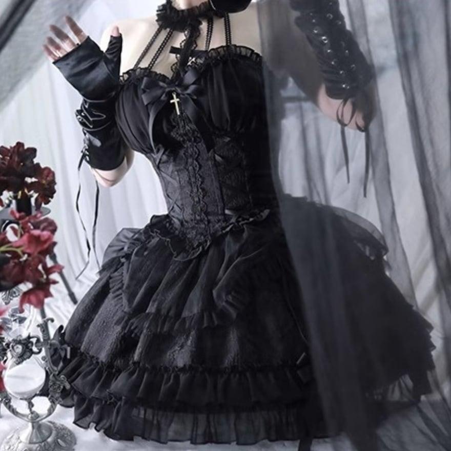 ゴシック 服 かわいい 十字架 ろりーた ゴスロリ ジャンパースカート