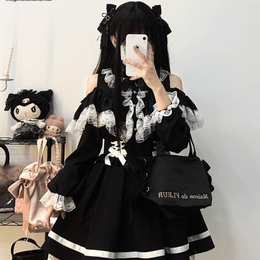 ロリータ ロリィタ服 ガーリー 地雷服 甘め ブラウス 地雷女子 リボン 