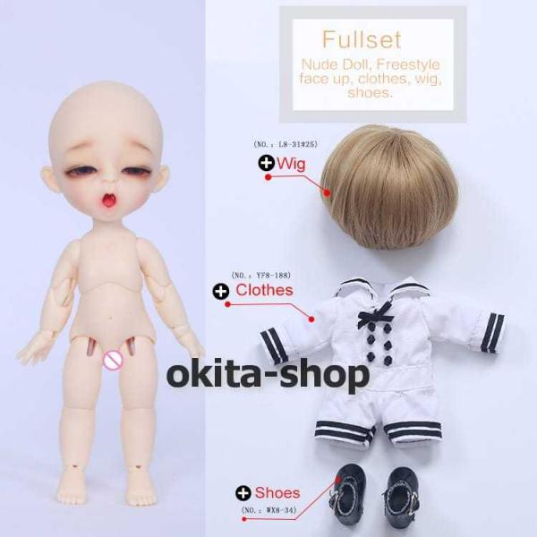 bjd 1/8 球体関節人形 bjdドール 人形 ドール dolls 人形ベッド+ドールボディ可動ボディ ドール本体 ノーマル肌色 ヌード人形 顔メイクあり_4