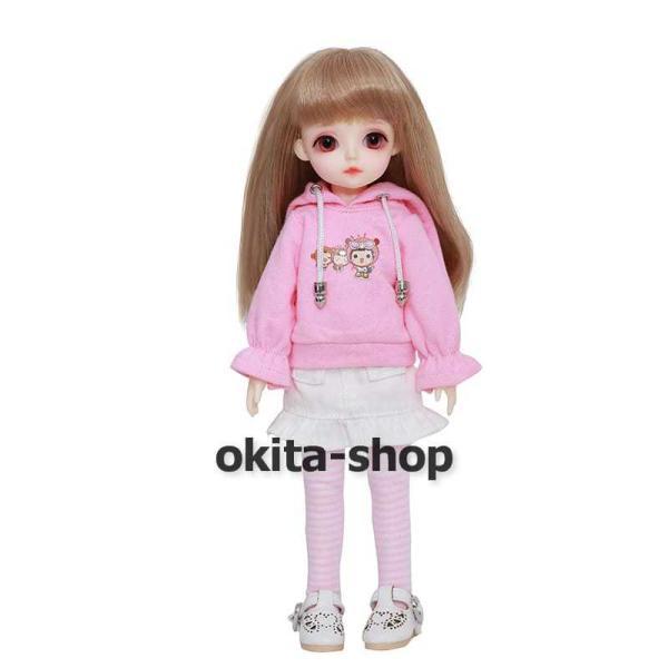 BJDドール 球体関節人形 1／6 人形本体 ヘッド+ボディ+眼球+服装+ウィッグ＋メイク フルセットH 顔メイクあり