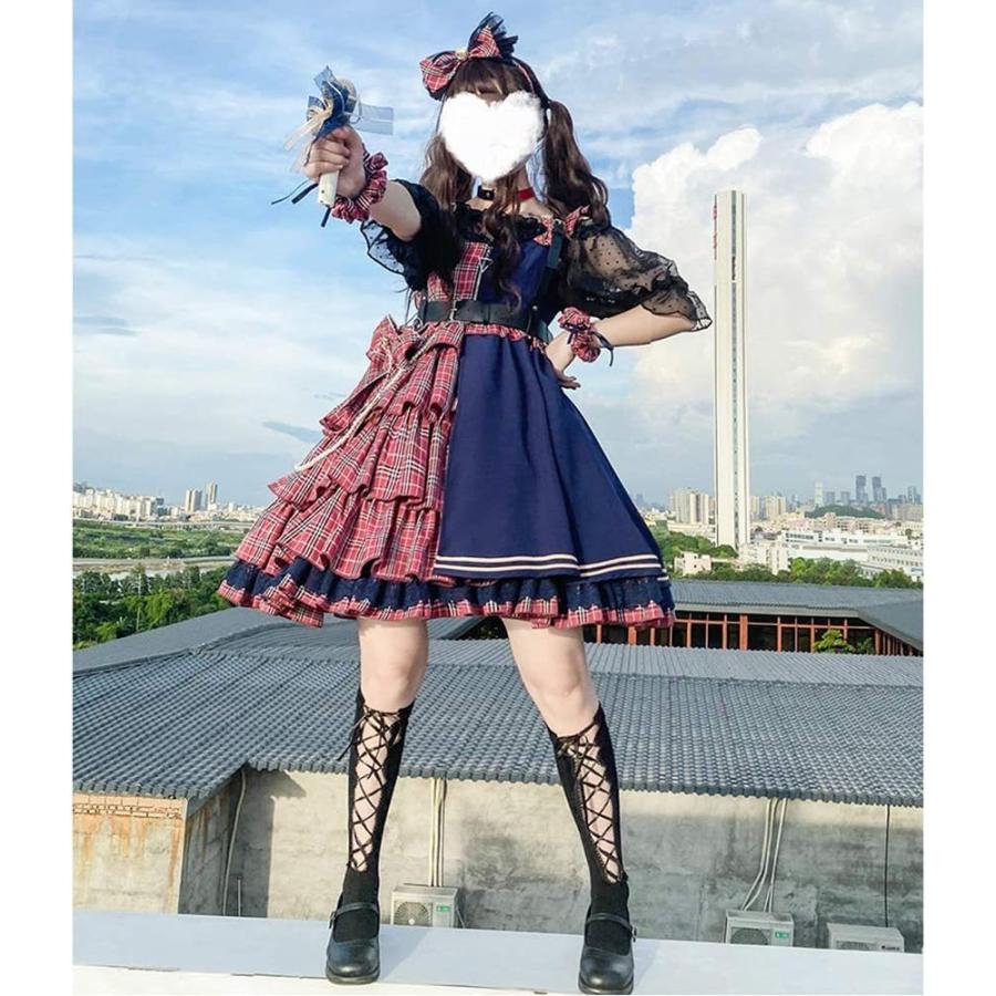 ワンピース ロリータ ジャンパースカート コスプレ ジャンパースカート 衣装 コスプレ 森ガール 女の子 クリスマス 姫 ドレス フリル チェック ゆめかわいい クリスマス 長楽ストア 4f2jo4zdtyx コスチューム リボン 在庫限り超特価
