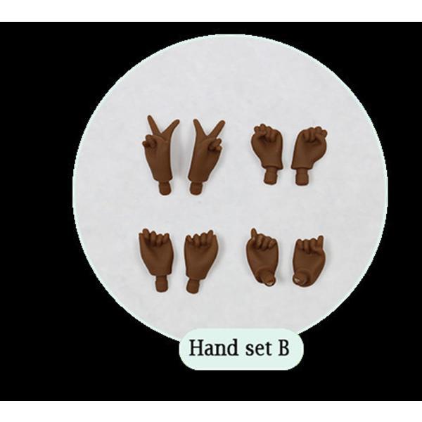 関節ボディホワイト、フレッシュ、タン、ブラック、スーパーブラックスキン1/6 bjd用のアイシーハンドセット（超 黒 | 