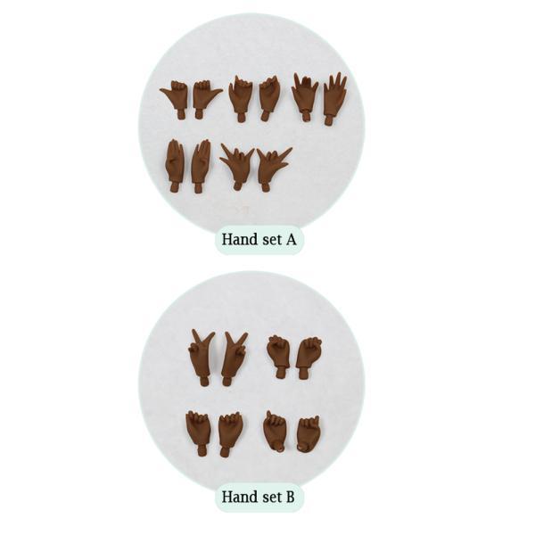 関節ボディホワイト、フレッシュ、タン、ブラック、スーパーブラックスキン1/6 bjd用のアイシーハンドセット（超 黒 |  | 03