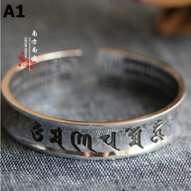 【希少品】 古法伝承純銀アクセサリー手作りレトロ風中国風女性用足銀9999中実誇張ブレスレット心経 【L7022056807】(24619円)