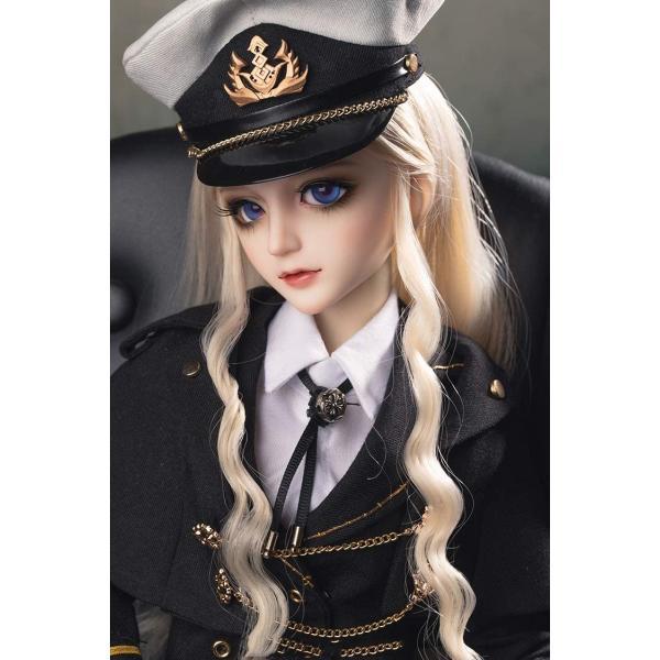 1/3 BJD人形フル軍服少年少女24インチSD人形、ヘアジョイント付きボールジョイント顔メイクギフトコレクション装飾ファッション手作り人形_1