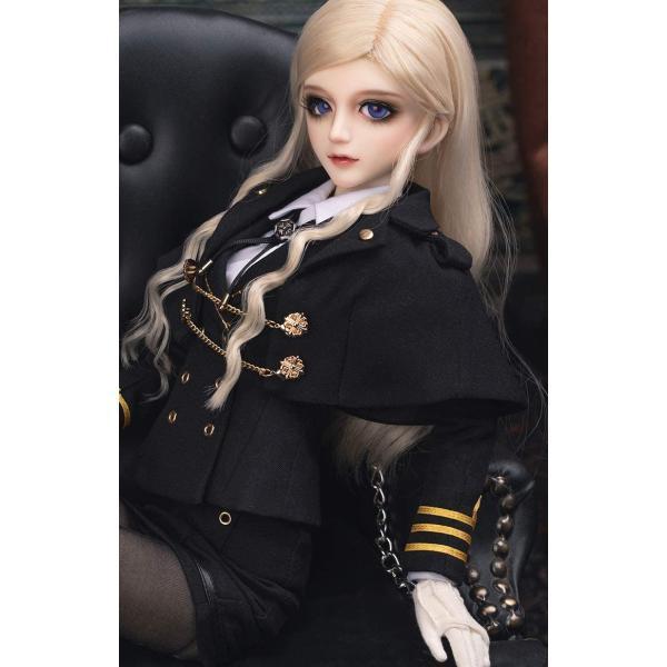 1/3 BJD人形フル軍服少年少女24インチSD人形、ヘアジョイント付きボールジョイント顔メイクギフトコレクション装飾ファッション手作り人形_2