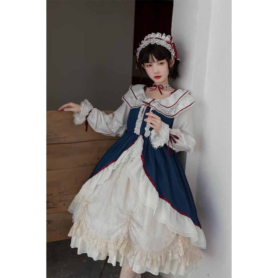 白雪姫opオリジナルデザインロリータ洋装肩下ろしスカート2枚