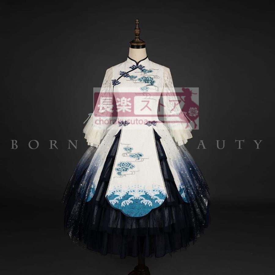 【優派瑞】雲海謡OPオリジナル国産ブランドlolita中華風刺繍チャイナドレス襟ワンピース_4