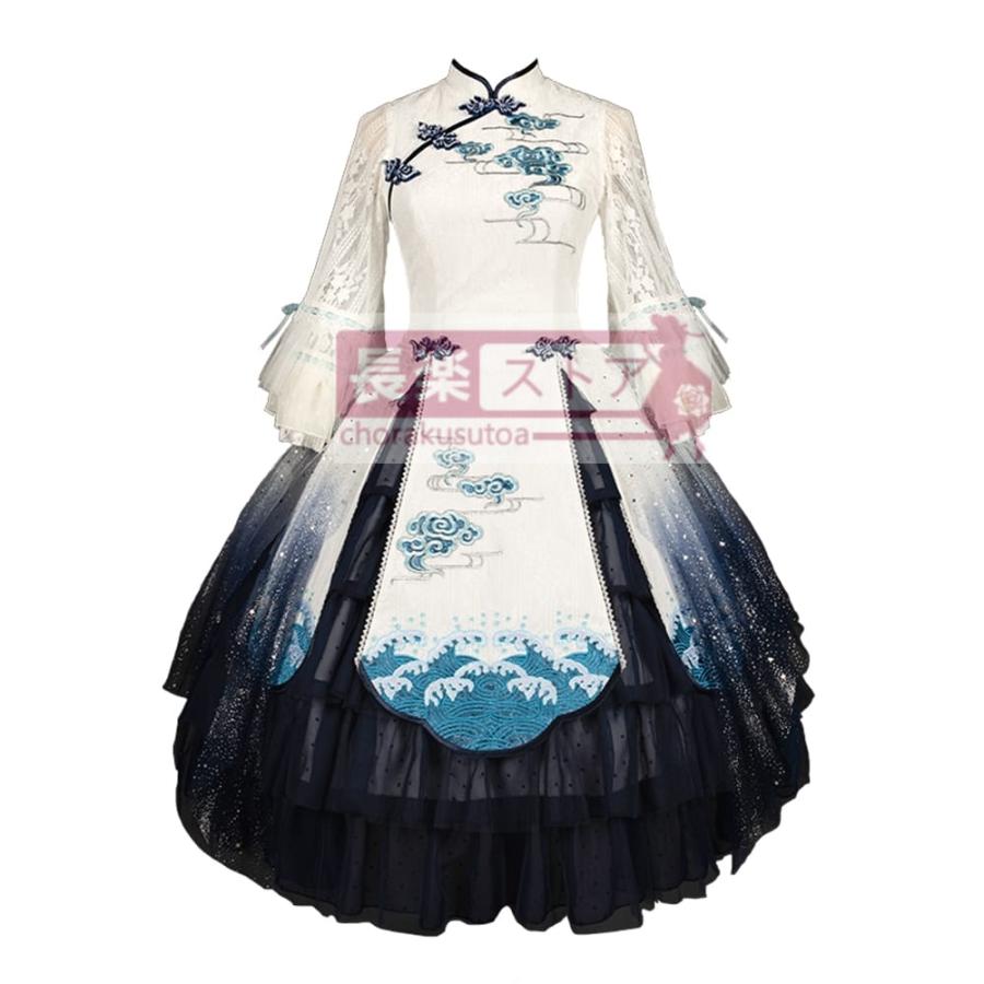 【優派瑞】雲海謡OPオリジナル国産ブランドlolita中華風刺繍チャイナドレス襟ワンピース_5