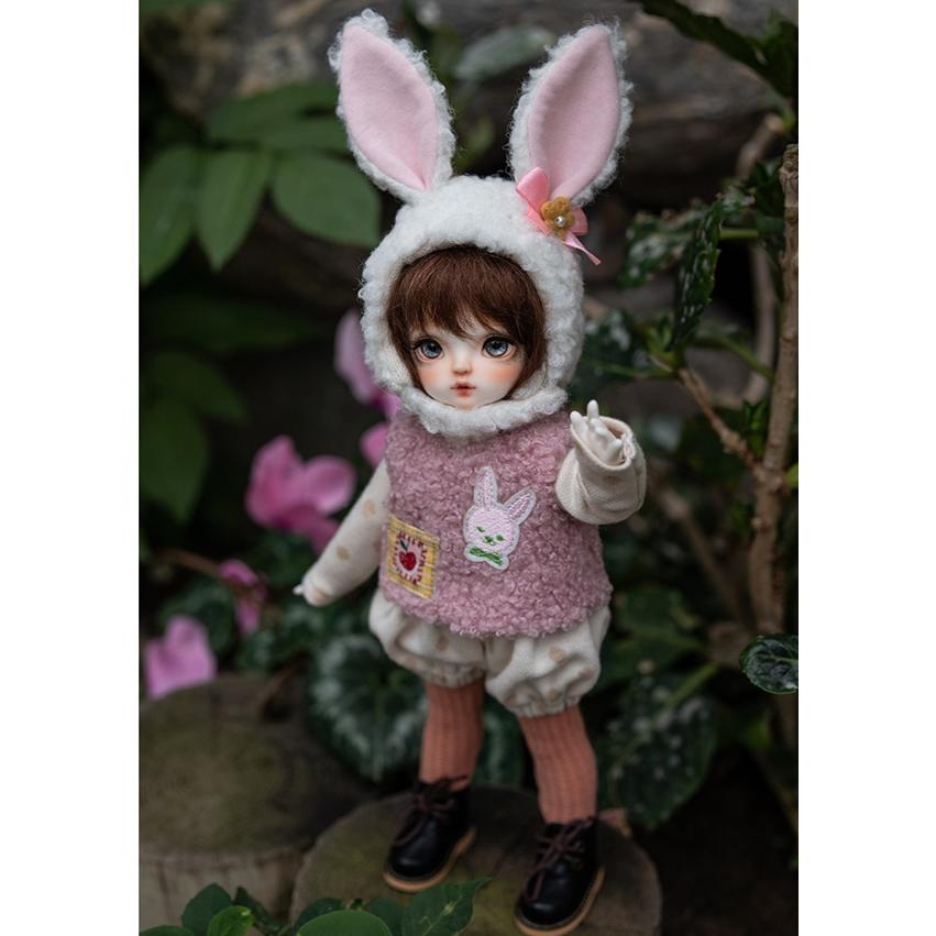 1/6分YOSD子供服かわいいBJD.SD服動物服セットあめウサギ4点入_1