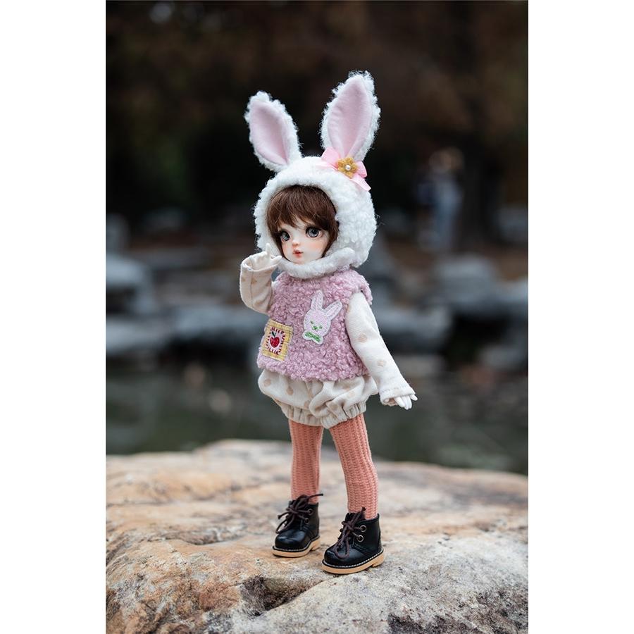 1/6分YOSD子供服かわいいBJD.SD服動物服セットあめウサギ4点入_3