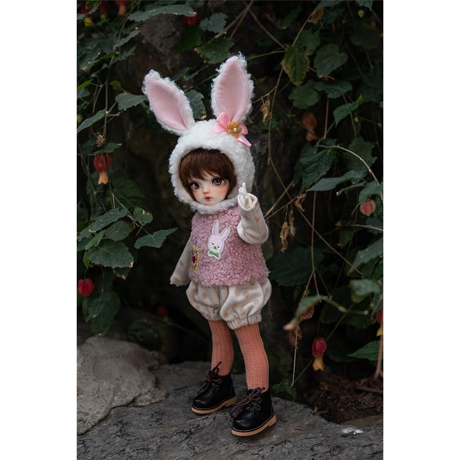 1/6分YOSD子供服かわいいBJD.SD服動物服セットあめウサギ4点入_4