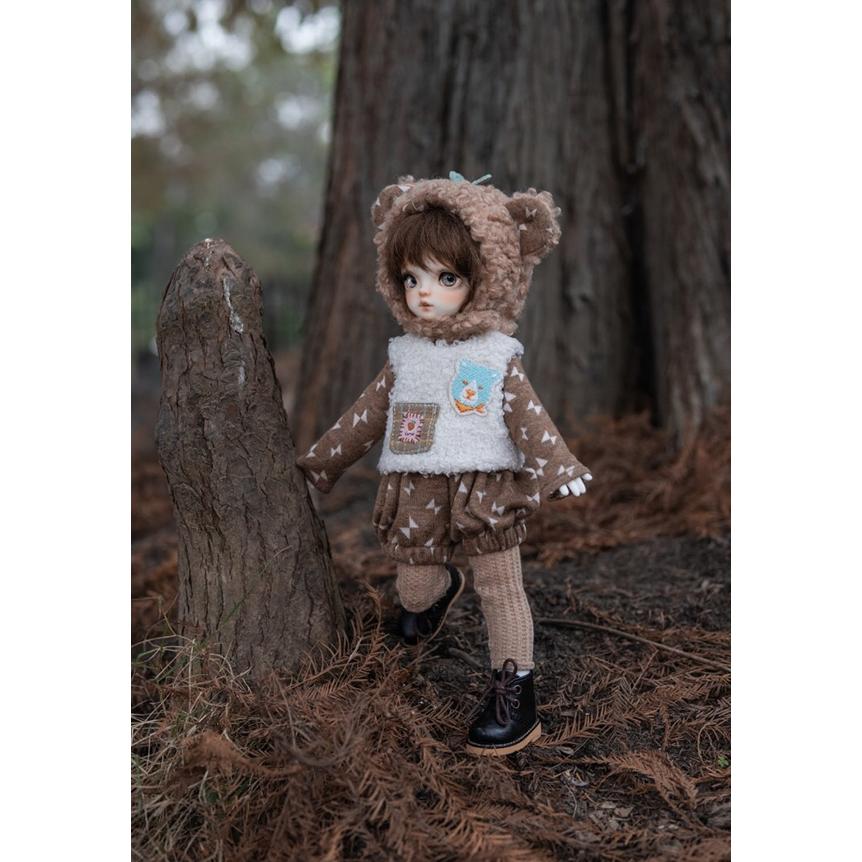1/6分YOSD子供服トップスタンクトップかわいいBJD.SD服動物服セットくまプー（4時入）_2
