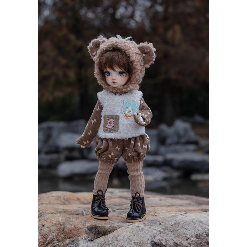 1/6分YOSD子供服トップスタンクトップかわいいBJD.SD服動物服セットくまプー（4時入）_3
